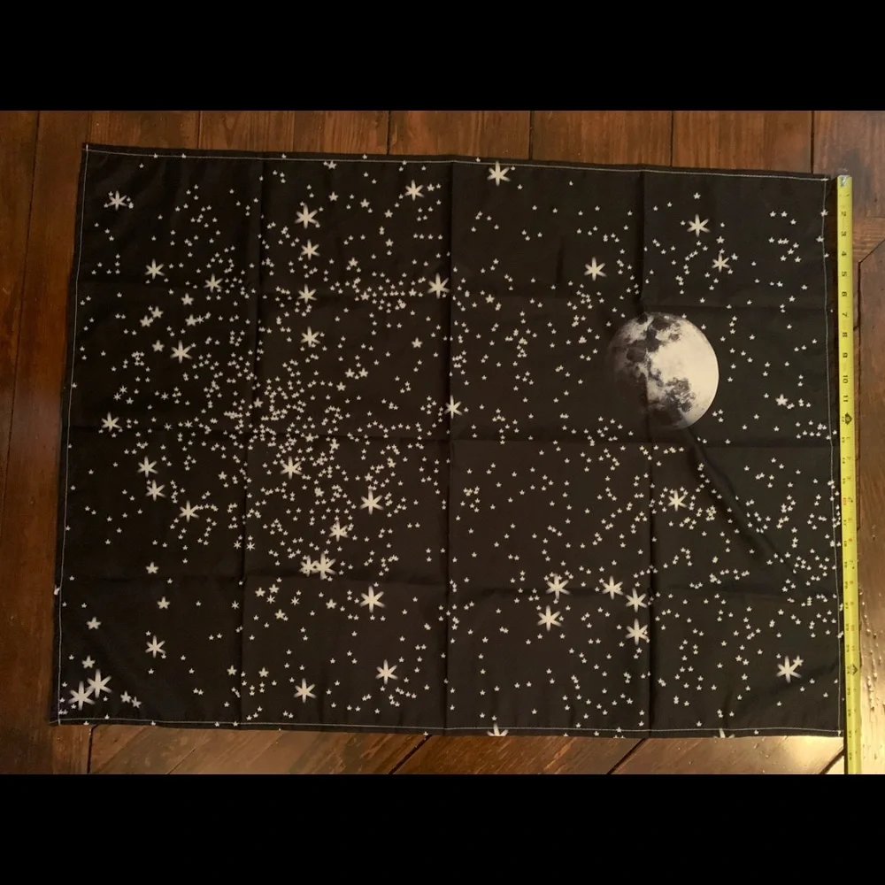 Moon star’s tapestry solar space black white wall decor extraterrestrial home do